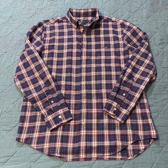 Vineyard Vines Classic Fit Tucker Plaid Shirt Large - Picture 1 of 3